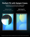 AGL11759 - Galaxy Z Fold 8 GLAS.tR EZ Fit Pro showing a comparison of the glass fit on the Galaxy Z Fold 8 with and without a case installed