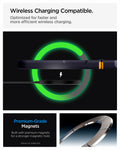 ACS11517 - Galaxy Z Flip 8 Nano Pop (Mag Fit) Blueberry Navy showing it is wireless charging compatible.  Optimized for faster and more efficient wireless charging