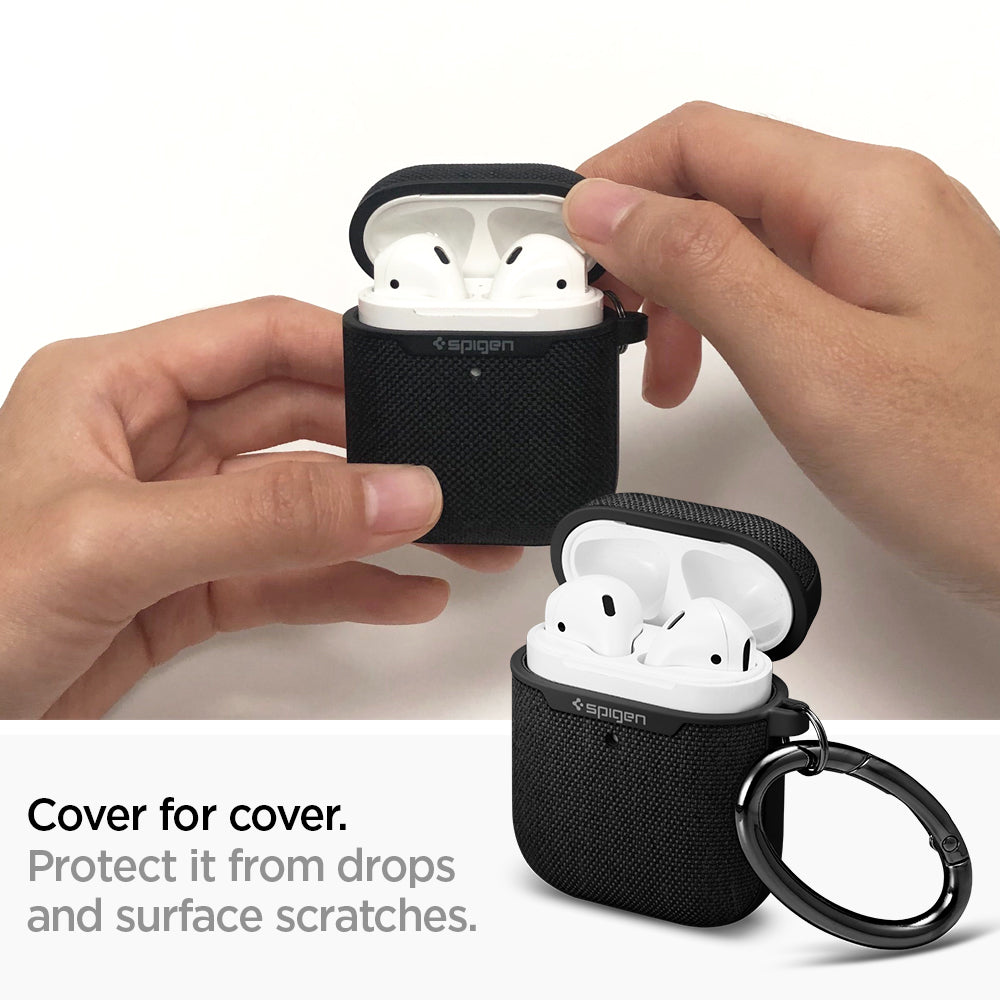 074CS27030 - Apple AirPods 1 / 2 Case Urban Fit in black showing the cover for cover. Protect it from drops and surface scratches