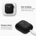 074CS27030 - Apple AirPods 1 / 2 Case Urban Fit in black showing how it stays charging. Stay powered even with the case on. Precise cutout. Detailed cutout for all charging