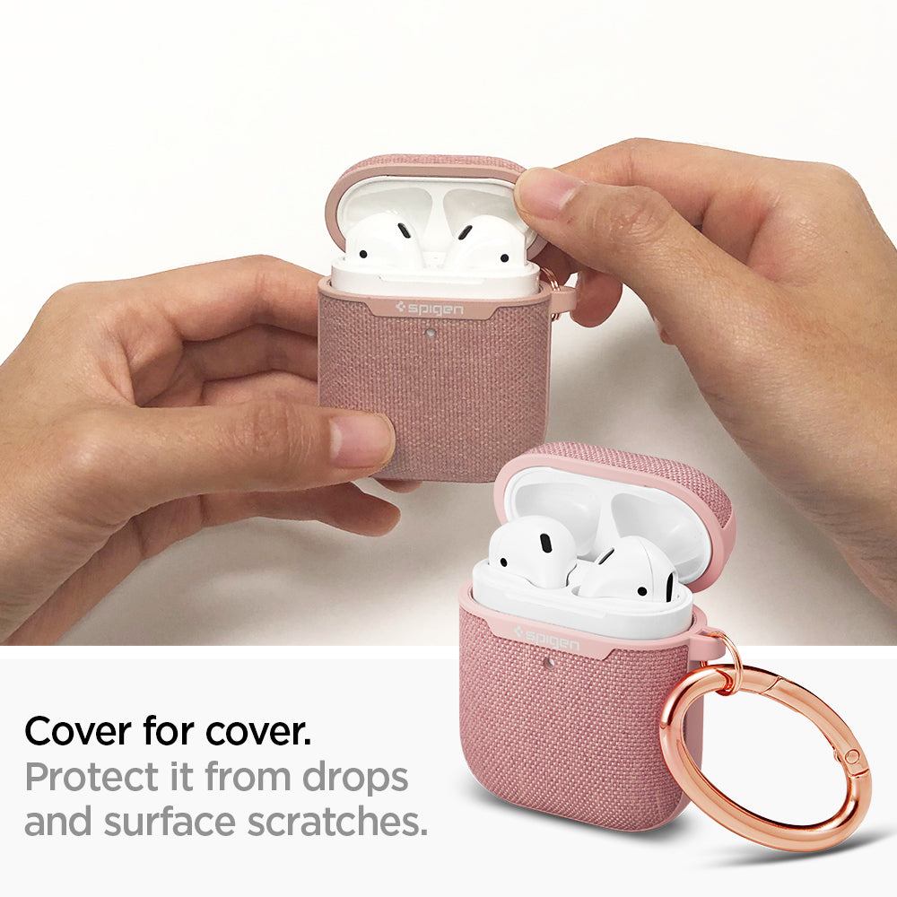 074CS27598 - Apple AirPods 1 / 2 Case Urban Fit in rose gold showing the cover to cover. Protect it from drops and surface scratches