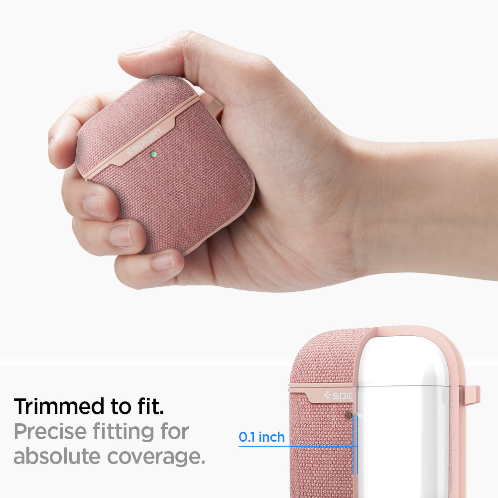 074CS27598 - Apple AirPods 1 / 2 Case Urban Fit in rose gold showing the trimmed to fit. Precise fitting for absolute coverage with 0.1 inch thickness