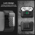 ACS05485lock design. Locking mechanism holds case shut to keep AirPods Pro 2 intact
