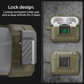 ACS05911lock design. Locking mechanism holds case shut to keep AirPods Pro 2 intact