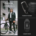 ACS05480 - Apple AirPods Pro 2 Case Tough Armor in black showing how easy to carry on. Easily clips on. Never miss a beat on-the-go