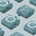 ASD02215 - Apple AirPods 3 Case Classic Shuffle in cactus green showing the front, back, side and bottom