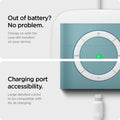 ASD02215 - Apple AirPods 3 Case Classic Shuffle in cactus green showing how it chargers on with the case still installed on your device Charging port accessibility. Large detailed cutout to be compatible with for all charging