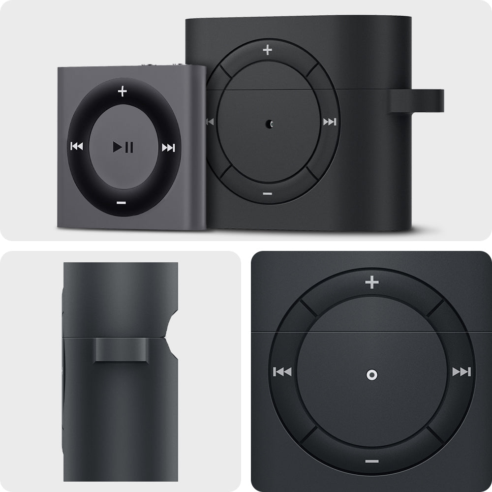 ASD01992 - Apple AirPods 3 Case Classic Shuffle in charcoal showing the different angles
