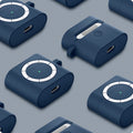 ASD02216 - Apple AirPods 3 Case Classic Shuffle in deep blue showing the front, back, side and bottom
