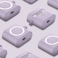 ASD02214 - Apple AirPods 3 Case Classic Shuffle in lavender showing the front, back, side and bottom