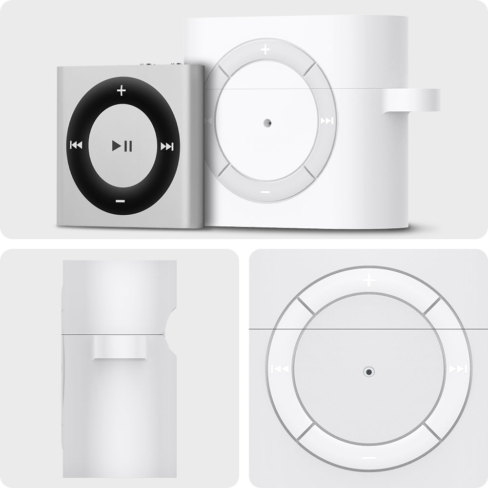 ASD02213 - Apple AirPods 3 Case Classic Shuffle in white showing the different angles