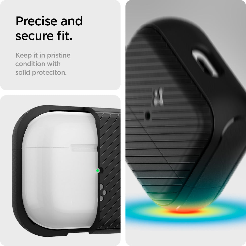 ACS03644 - Airpods 3 Mag Armor in black showing the precise and secure fit. Keep it in pristine condition with solid protection