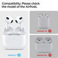 ASD01986 - Apple Airpods 3 Shine Shield in metallic silver showing the compatibility. Compatible with AirPods 3 but not compatible with AirPods 1/2 | AirPods Pro