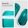ACS08644 - AirPods 4 Pro / AirPods 4 Classic C1 in Bondi Blue showing the secure fit. Pre-applied adhesive grips the case top for a firm hold
