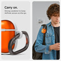 ACS08647 - AirPods 4 Pro / AirPods 4 Classic C1 in Tangerine showing the strong carabiner to keep AirPods secure on-the-go