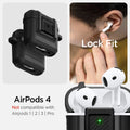 ACS09020 - AirPods 4 Case Lock Fit in Matte Black showing the compatibility with AirPods 4 but Not compatible with AirPods 1 | 2 | 3 | Pro
