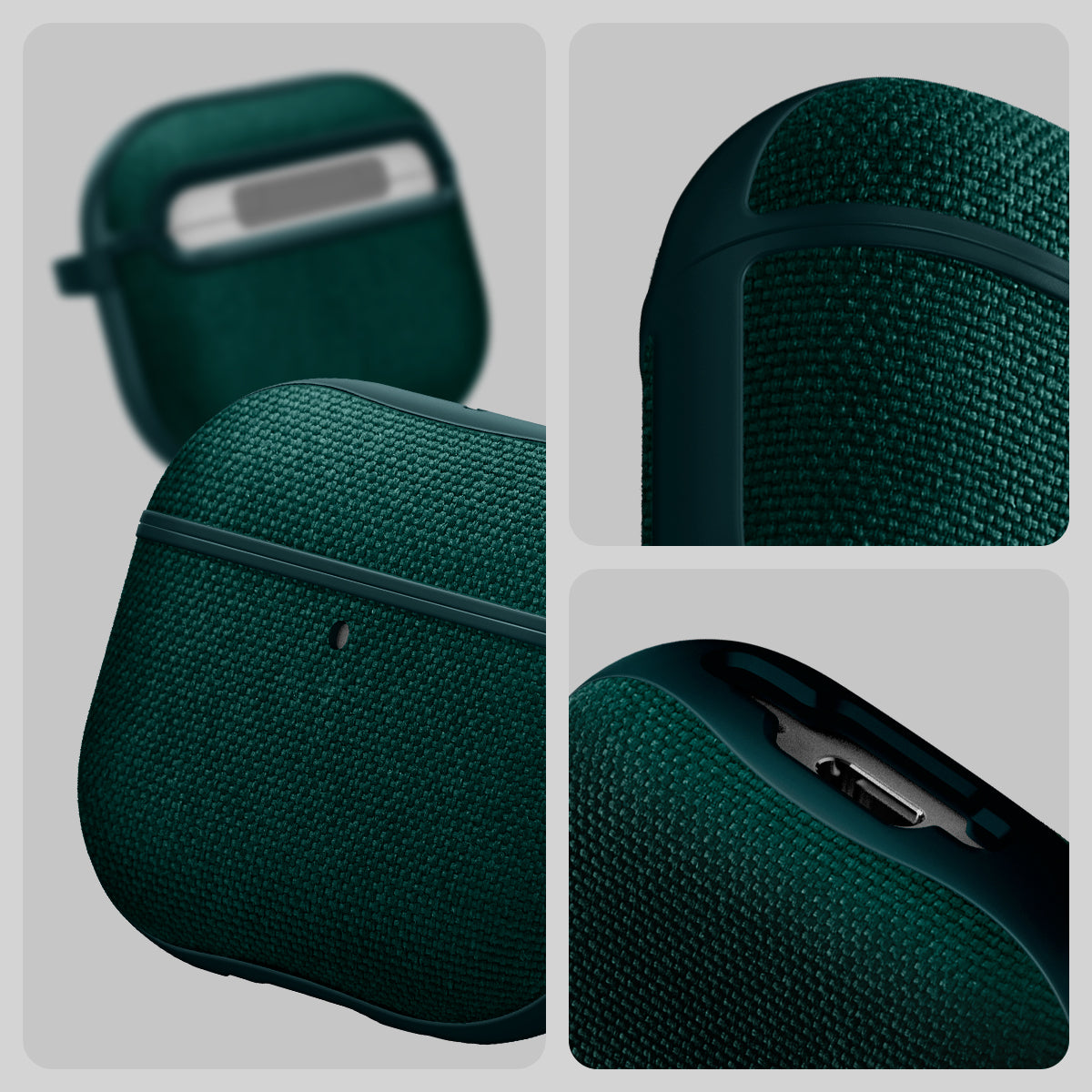 ACS08650 - AirPods 4 Pro / AirPods 4 Case Urban Fit in Midnight Green showing the different angles