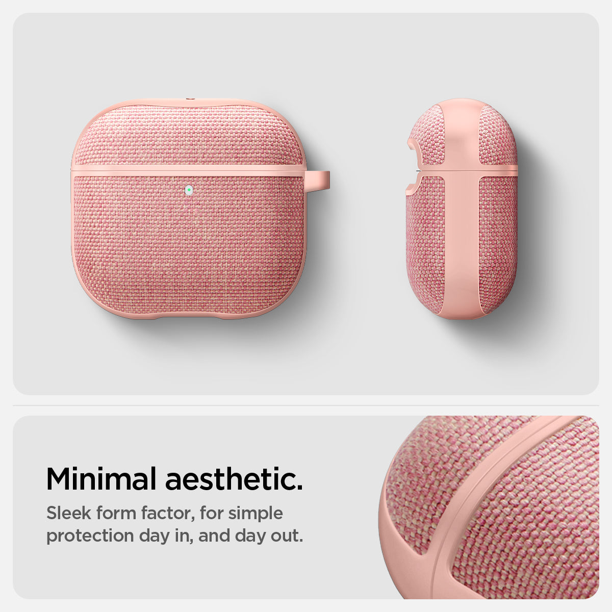 ACS08649 - AirPods 4 Pro / AirPods 4 Case Urban Fit in Rose Gold showing the minimal aesthetic. Sleek form factor, for simple protection day in, and day out