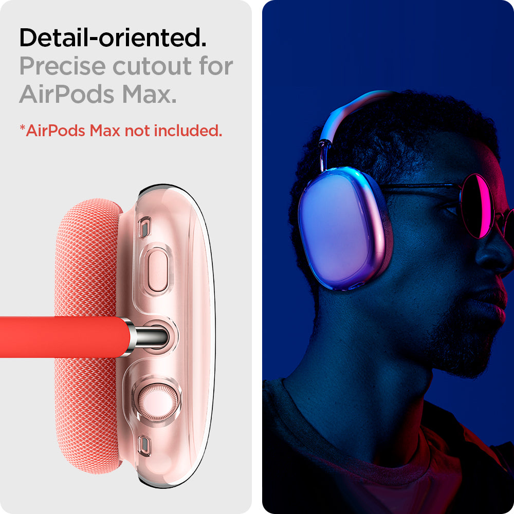 ASD02813 - Apple AirPods Max Case Ultra Hybrid Pro in crystal clear showing the detailed-oriented. Precise cutout for AirPods Max