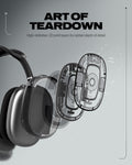 ACS05592 - Airpods Max Series Ultra Hybrid Pro Zero One showing exploded layer view of AirPods Max ear cup with high definition 3D printed teardown design on case surface