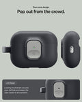 ACS10133 - AirPods Pro 3 Nano Pop in Black Sesame showing due tone design. pop out from the crowd. Lock design. locking mechanism secures your airpods and keeps the case closed in all scenarios