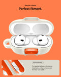 ACS10134 - AirPods Pro 3 Nano Pop in Orange Beige showing precise cutouts perfect fitment. Full functionality. Pre applied adhesive for secure installation and precise cutouts for total case utility
