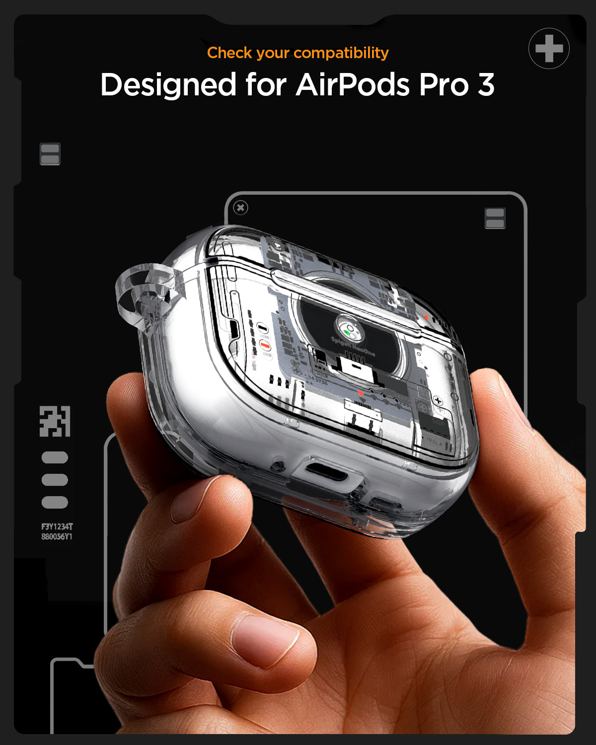 ACS09824 - AirPods Pro 3 Series Ultra Hybrid Neo One (MagFit) showing check your compatibility. Designed for airpods pro 3