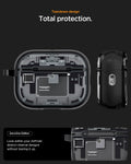 ACS09823 - AirPods Pro 3 Series Ultra Hybrid Zero One (MagFit) in Zero One Black teardown design. total protection. zero one edition. look within your airpods' distinct internal designs without tearing it up