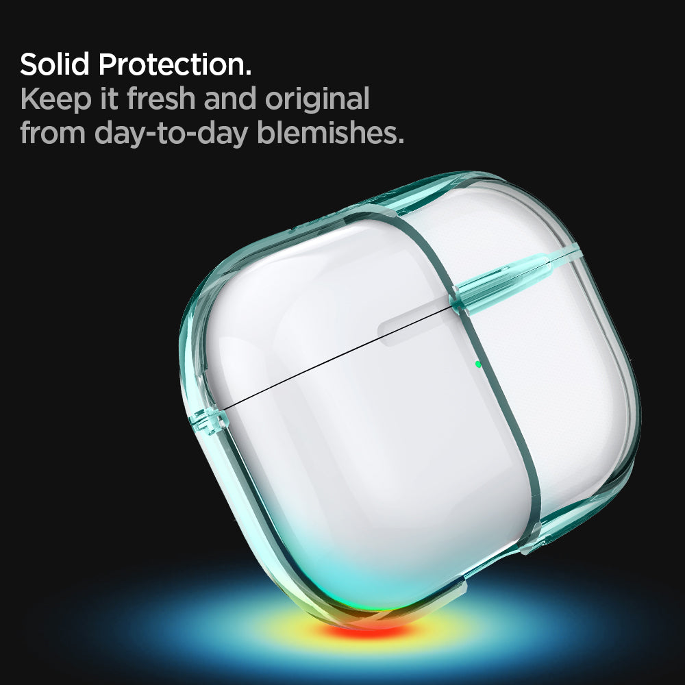 ASD01290 - Apple AirPods Pro Case Ultra Hybrid in green crystal showing the solid protection. Keep it fresh and original from day-to-day blemishes