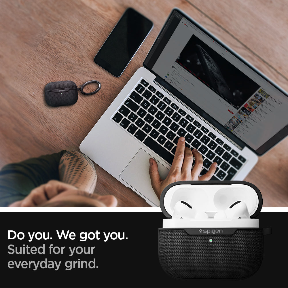 ASD00572 - Apple AirPods Pro Case Urban Fit in black showing how it is suited for your everyday grind