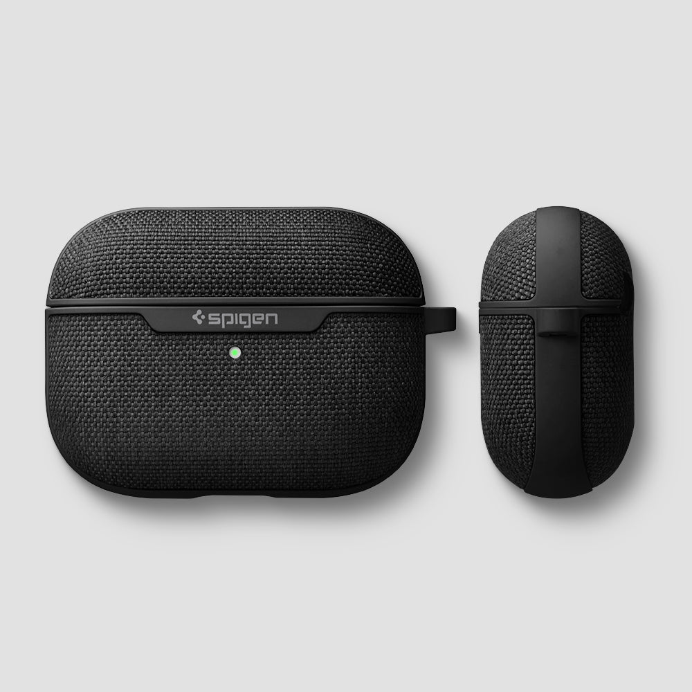 ASD00572 - Apple AirPods Pro Case Urban Fit in black showing the front and side