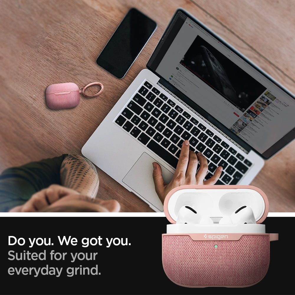 ASD00575 - Apple AirPods Pro Case Urban Fit in rose gold showing how it is suited for your everyday grind