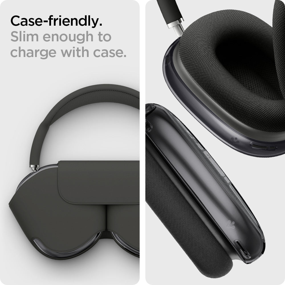 ACS05592 - Airpods Max Series Ultra Hybrid Pro Zero One showing the case-friendly. Slim enough to charge with case