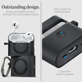 ACS05486 - Apple AirPods Pro 2 Case Classic Shuffle in charcoal showing the outstanding design. Access all features of your AirPods Pro 2 and make it stand. Easy access for pairing button with cutout for built-in speaker
