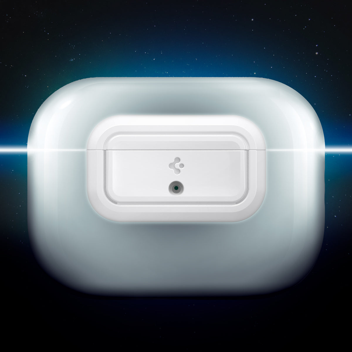 ASD06090 - Apple AirPods Pro / AirPods Pro 2 Case Lock Fit in white showing the front