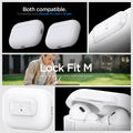 ASD06090 - Apple AirPods Pro / AirPods Pro 2 Case Lock Fit in white showing the compatibility. Compatible with both Airpods Pro 2nd & 1st gen