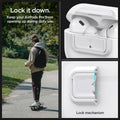 ASD06090 - Apple AirPods Pro / AirPods Pro 2 Case Lock Fit in white showing the lock it down. Keep your Airpods Pro from opening up during daily use