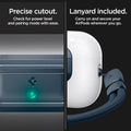 ASD06153 - AirPods Pro 2 Lock Fit M in Metal Slate showing the precise cutout. Check for power level and pairing mode with ease. Lanyard included. Carry on and secure your AirPods wherever you go
