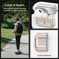 ASD06154 - AirPods Pro 2 Lock Fit M in Starlight showing the lock it down. Keep your Airpods Pro from opening up during daily use