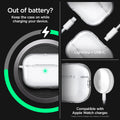 ACS05481 - Apple AirPods Pro 2 Case Ultra Hybrid in crystal clear showing how it keep the case on while charging your device. Lighthing + USB-C. Compatible with Apple watch charger