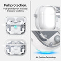 ACS07423 - AirPods Pro 2 Ultra Hybrid Zero One (MagFit) in Zero One White showing the full protection. Fully protects from everyday drops and scratches with Air Cushion Technology