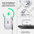 ACS07423 - AirPods Pro 2 Ultra Hybrid Zero One (MagFit) in Zero One White showing the built-in magnet for better MagSafe charging all-around. Lightning  USB-C and charged wirelessly 