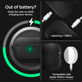ACS05483 - Apple AirPods Pro 2 Case Urban Fit in black showing keeping the case on while charging your device. Lightning + USB-C, compatible with Apple Watch charger