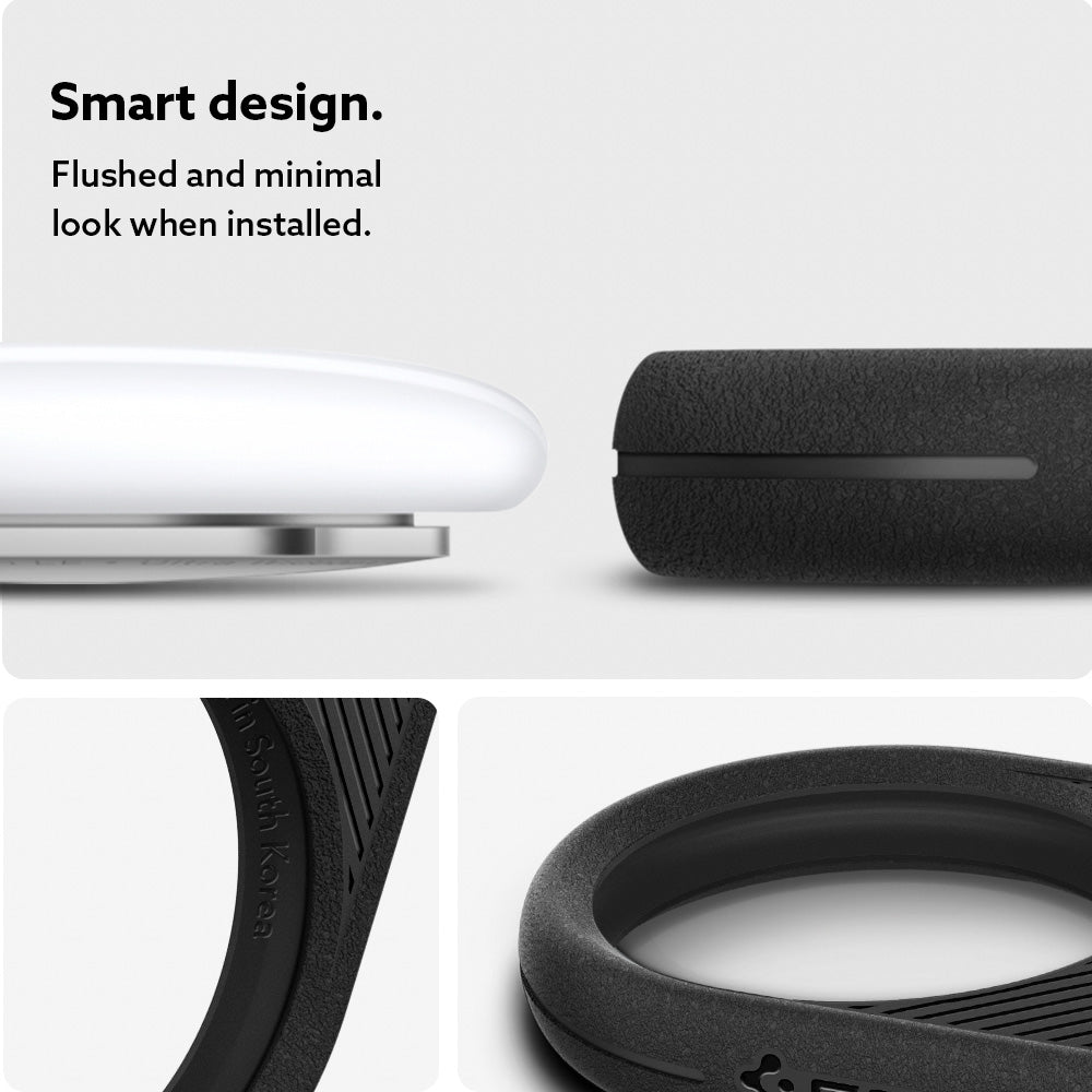 AMP01439 - Apple AirTag Series - Spigen Vault in Matte Black showing smart design