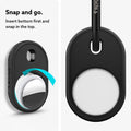 AMP01439 - Apple AirTag Series - Spigen Vault in Matte Black showing snap and go