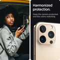 AGL04034 - iPhone 13 Pro Max / iPhone 13 Pro Optik Lens Protector in gold showing hamonized protection. Keep the camera protected and the colors matching