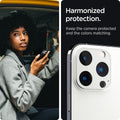 AGL04033 - iPhone 13 Pro Max / iPhone 13 Pro Optik Lens Protector in silver showing hamonized protection. Keep the camera protected and the colors matching