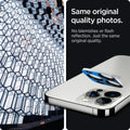 AGL04033 - iPhone 13 Pro Max / iPhone 13 Pro Optik Lens Protector in silver showing same original quality photos. No blemishes or flash reflection. Just the same original quality.