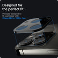 AGL03381 - iPhone 13 Pro Max / iPhone 13 Pro Optik Lens Protector in black showing designed for the perfect fit. Precisely designed to fit seamlessly with iPhone 13 pro and 13 pro max