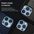 AGL04032 - iPhone 13 Pro Max / iPhone 13 Pro Optik Lens Protector in sierra blue showing match made in heaven. Optik lens protectors is compatible with all spigen iPhone 13 pro and 13 pro max cases.